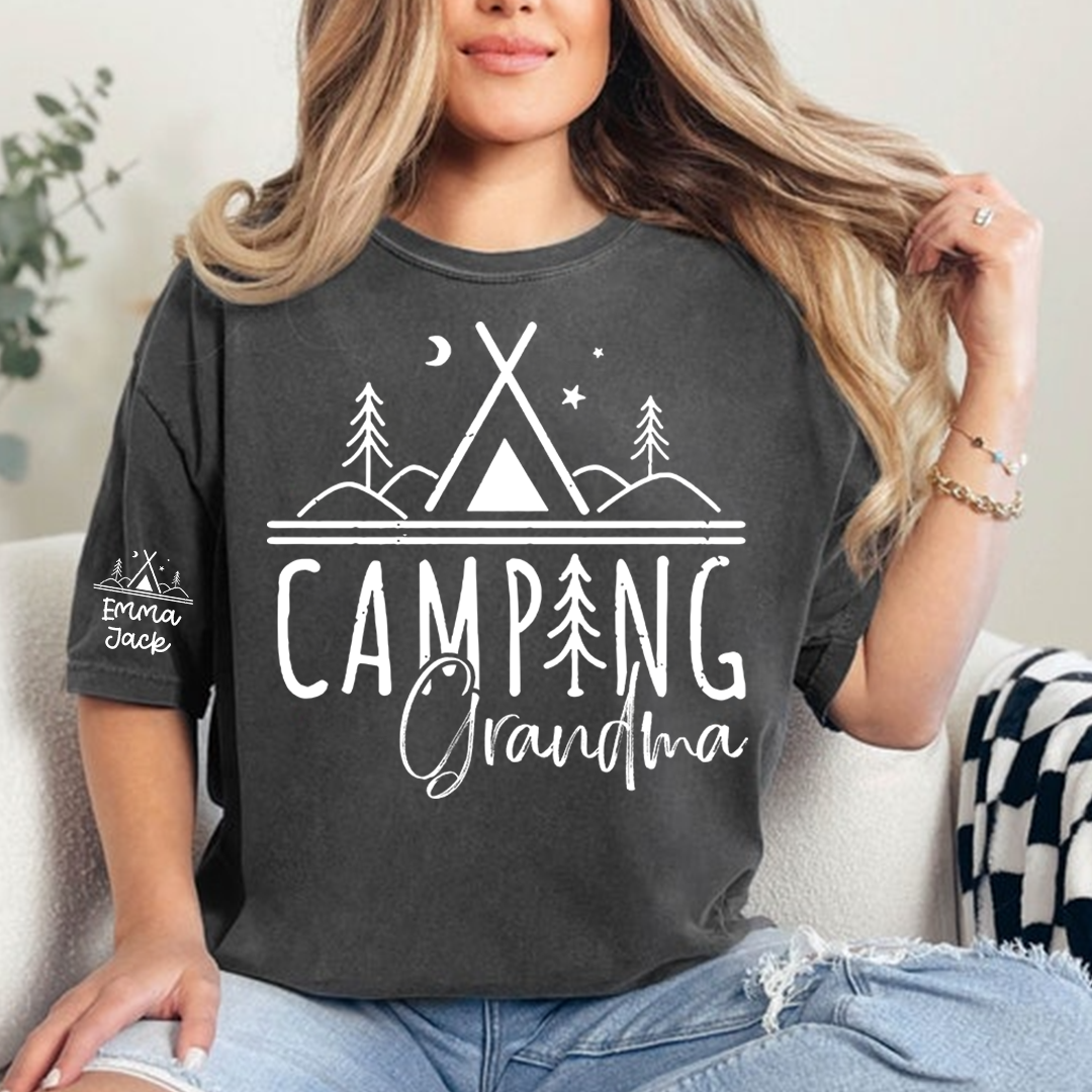 Camping Grandma Shirt Personalized Outdoor Tee for Grandmother Adventure Lovers