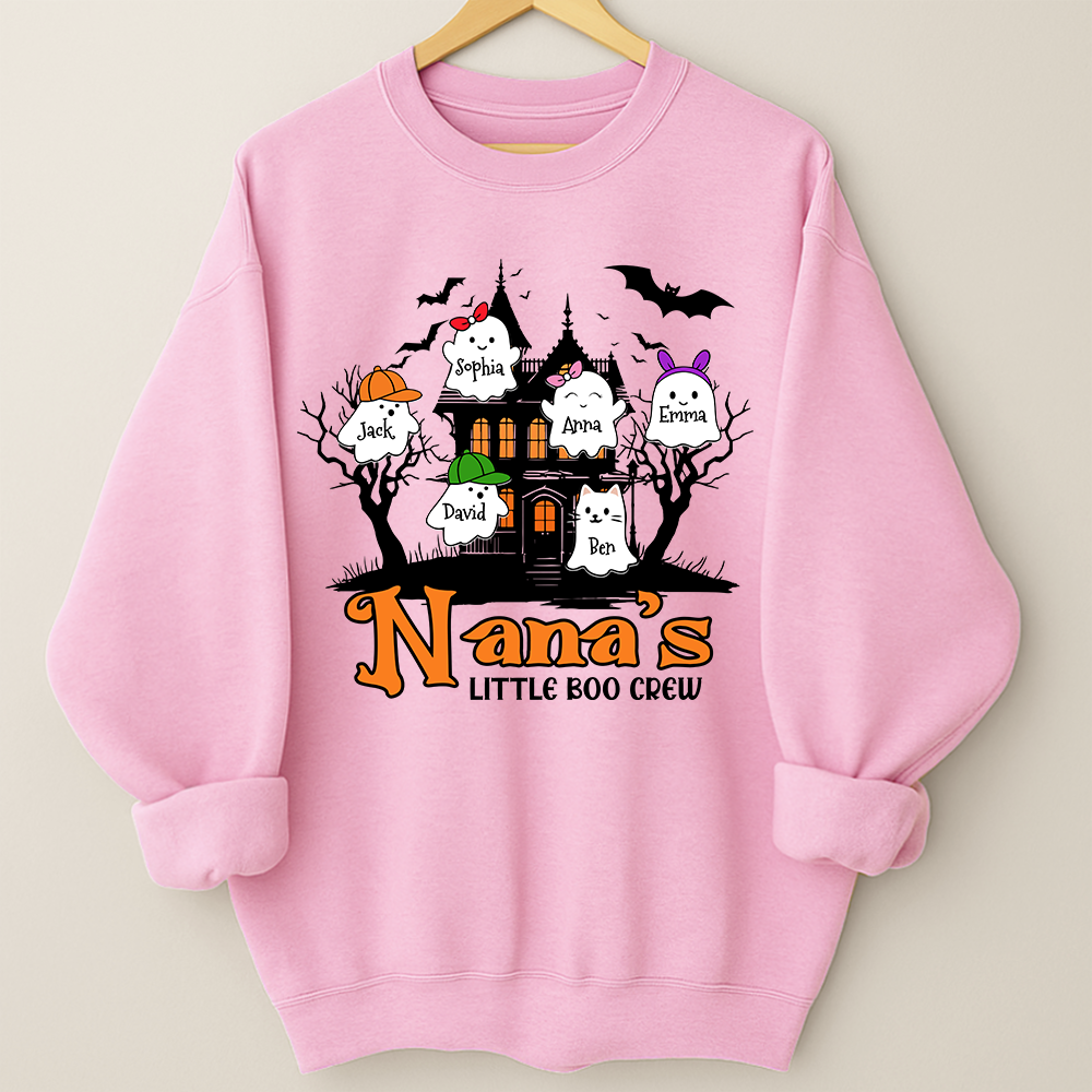 Comfort Colors® Personalized Grandma’s Little Boo Crew Halloween Sweatshirt With Grandkids Names