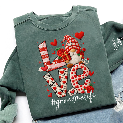 Love Grandma Sweatshirt, Grandmalife Heart Design For Gift Grandma And Kids