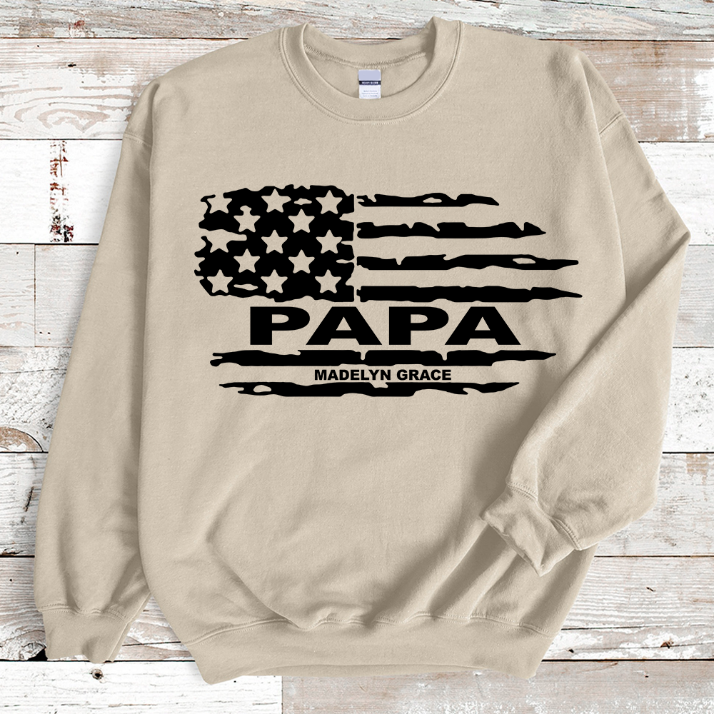 Custom Papa Flag And Kids Sweatshirt