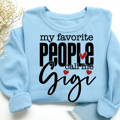 Personalized My Facvorite People Call me Gigi Sweatshirt, Custom Gifts With Grandma and Grandchild Names