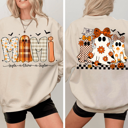 Personalized Naughty Halloween Flower Ghost, For Gift for Grandma and Kids