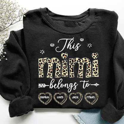 Personalized This Mimi Belongs To Sweatshirt, Custom Leopard Print Names
