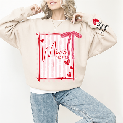 Custom Mimi Pullover, 6 7 Back Print with Grandkids’ Names