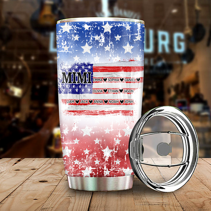 Personalized Water Cup, Custom Nickname Mimi And Kids. Portable Water Cup With Lid