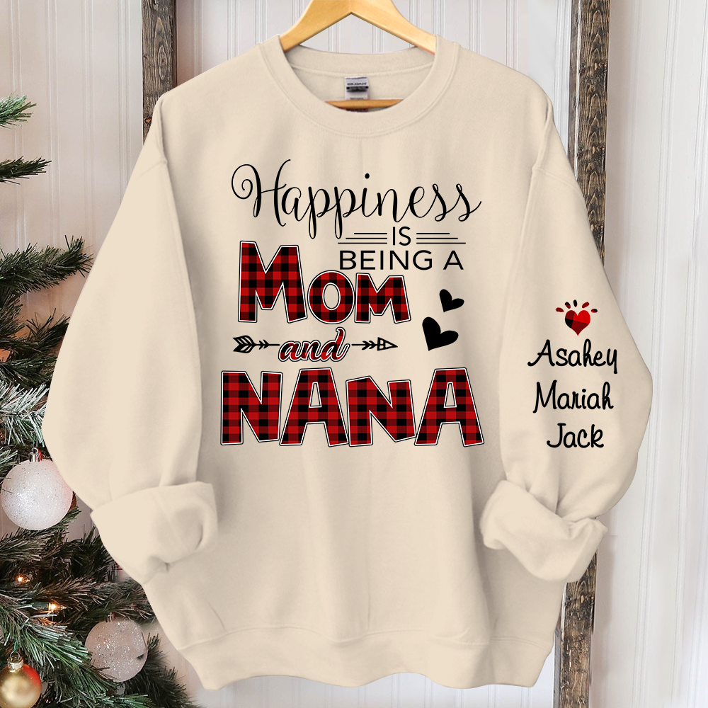 Personalized Happiness is being a mom and grandma Sweatshirt
