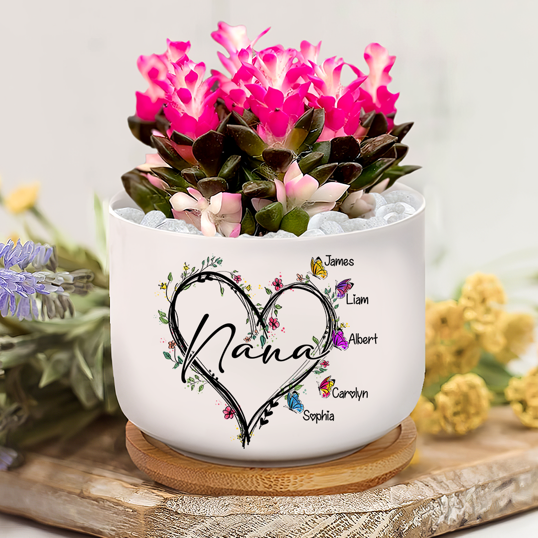 Heart Butterfly Grandma Plant Pot