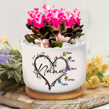 Heart Butterfly Grandma Plant Pot