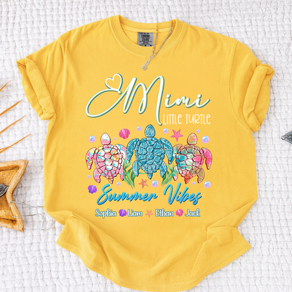 Comfort Colors® Gigi Personalized Turtle Mom Shirt with Children’s Names, Fun and Cute Grandma Shirt