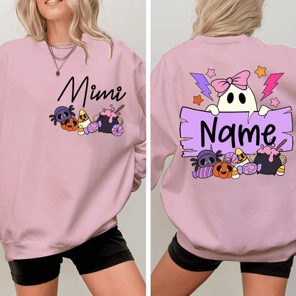 Personalized Halloween Mimi Sweatshirt, Custom Nickname For Grandma And Kids