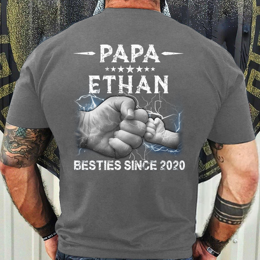 Personalized Papa Grandkids Besties Father's Day Backside