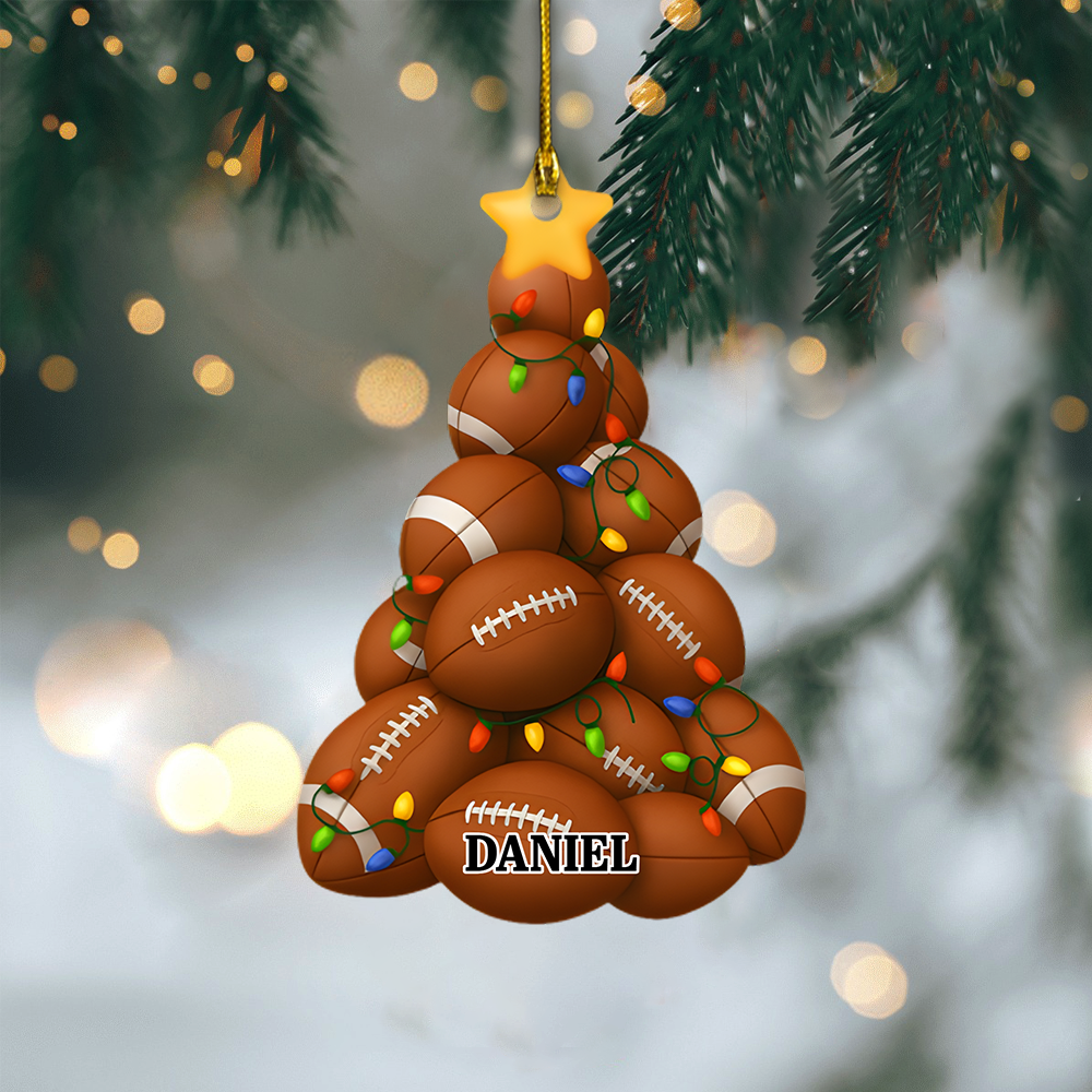 Custom Sports Christmas Ornament – Personalized Name Ball Tree Ornament 2025 Gift for Athletes & Sports Lovers Ornament