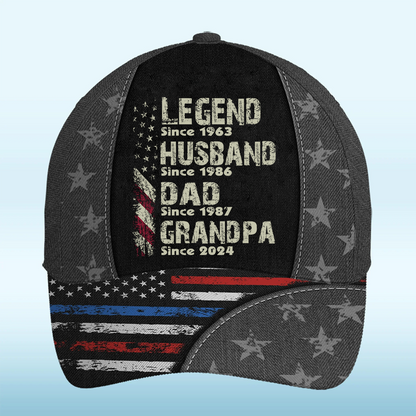 Personalized Legend Husband Dad Papa Since Father's Day 3D Cap