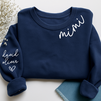 Custom Mimi Sweatshirt, Personalized For Mimi And Kids
