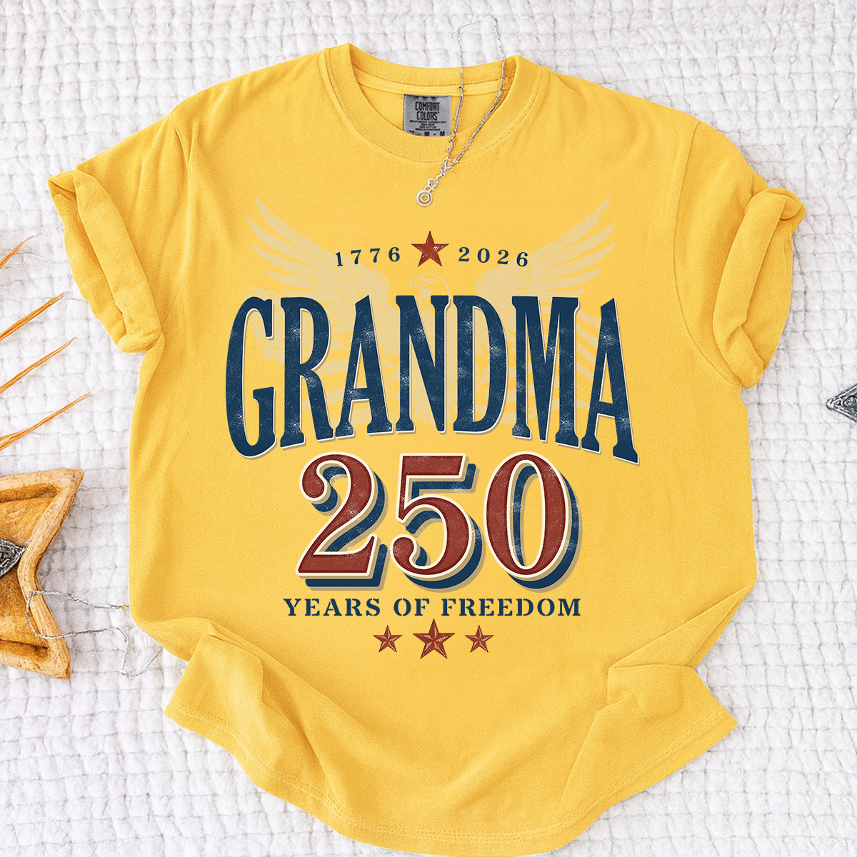 Comfort Colors® Patriotic Grandma T-Shirt, Established 2026 - 250 Years of Freedom Tee