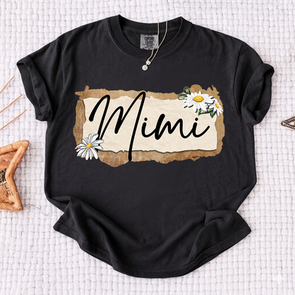 Comfort Colors® Custom Mimi T-Shirt, Floral Daisy Design,Great Gift for Mimi Grandma