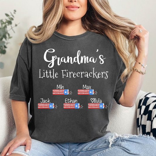 Grandma's Little Firecrackers Shirt with Names - Custom Mother's Day Gift for Mimi