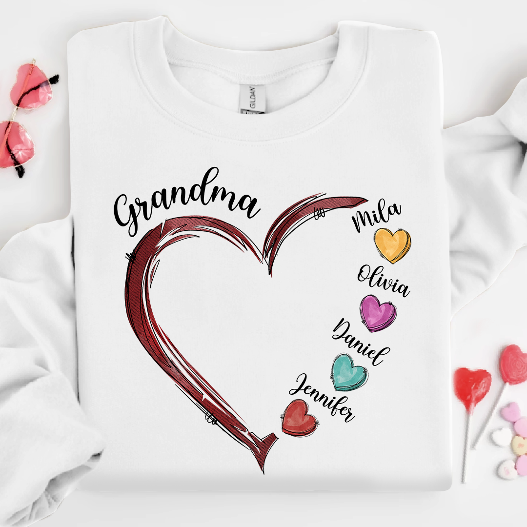 Valentine's Love Heart For Grandma And Kids LTP01