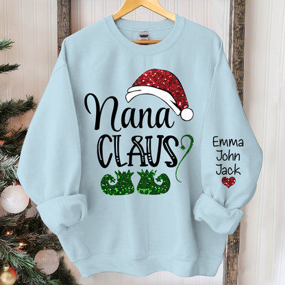 Personalized Nana Claus And Kids Sweatshirt