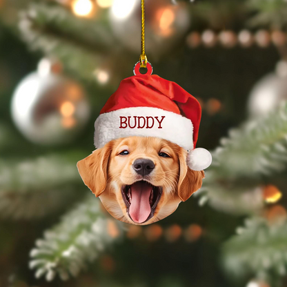 Custom Pet Christmas Ornament, Upload Dog & Cat Picture with Name Personalized Holiday Gift