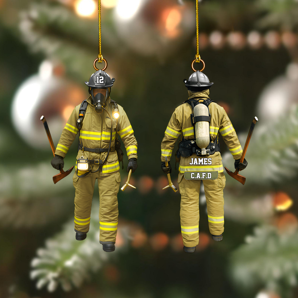 Personalized Firefighter Ornament 2025 – Custom Fireman Ornament, Christmas Gift for Firefighter or Hero Ornament