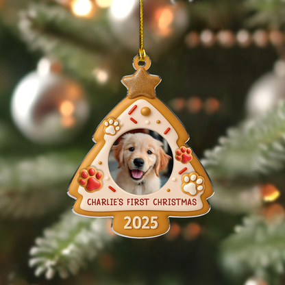 Personalized Pet Photo Ornament, Custom Dog or Cat Picture & Name Christmas Tree Decoration 2025