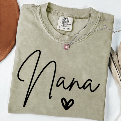 Comfort Colors® Nana Heart, Custom Gifts for Grandma and Grandchild