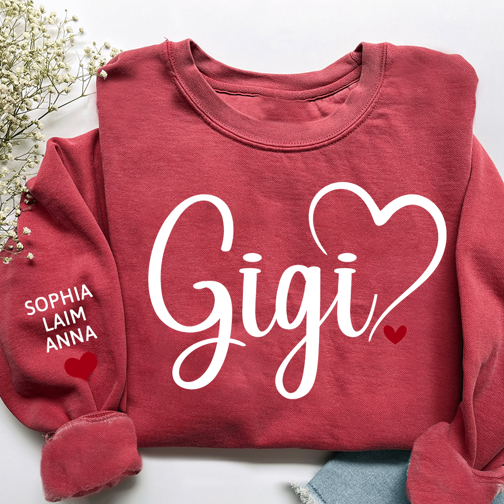 Gigi Valentine Personalized Sweatshirt, A Valentine's Day Gift For Grandma And Kids
