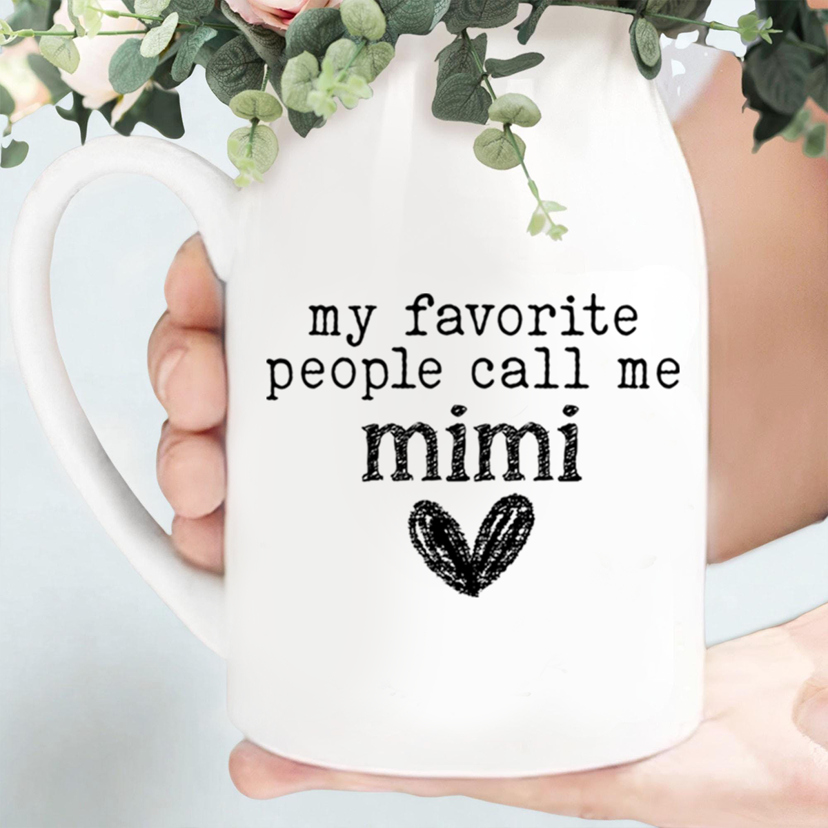Personalized Ceramic Mimi Vase, My Favorite People Call Me T-Shirt Design, Custom Gift for Mimi