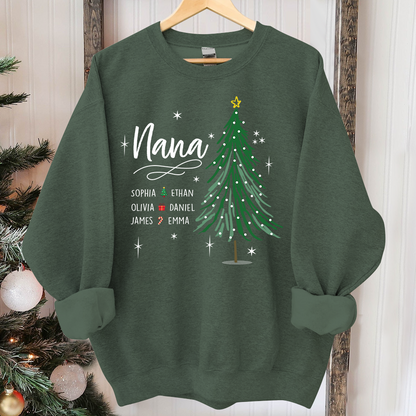 Nana Tree Christmas With Grandkids Sweatshirt
