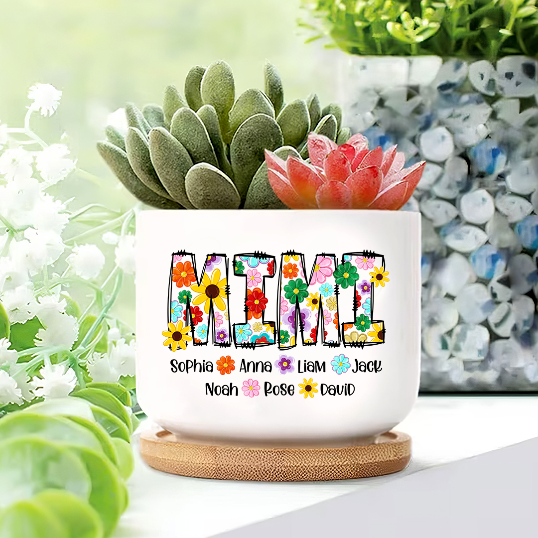 Colorful Flower Gradma Plant Pot