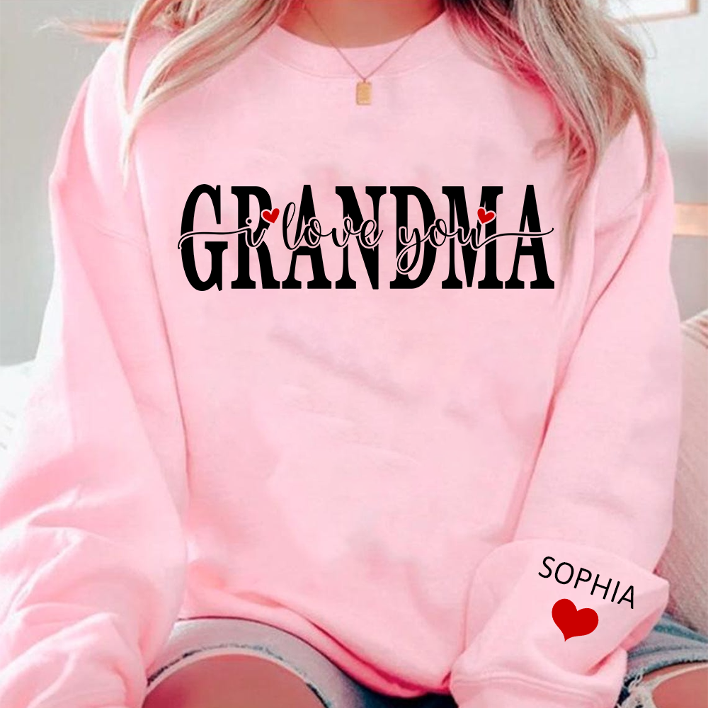 Personalized Family Sweatshirt for Grandma, Loved Beyond Measure Design, Custom Names Crewneck
