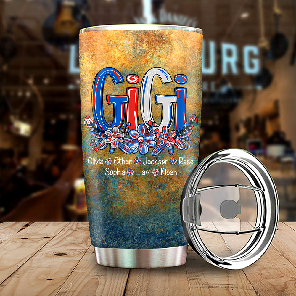 Personalized Water Cup, Personalized Overlay For Gigi And Kids. Portable Water Cup With Lid