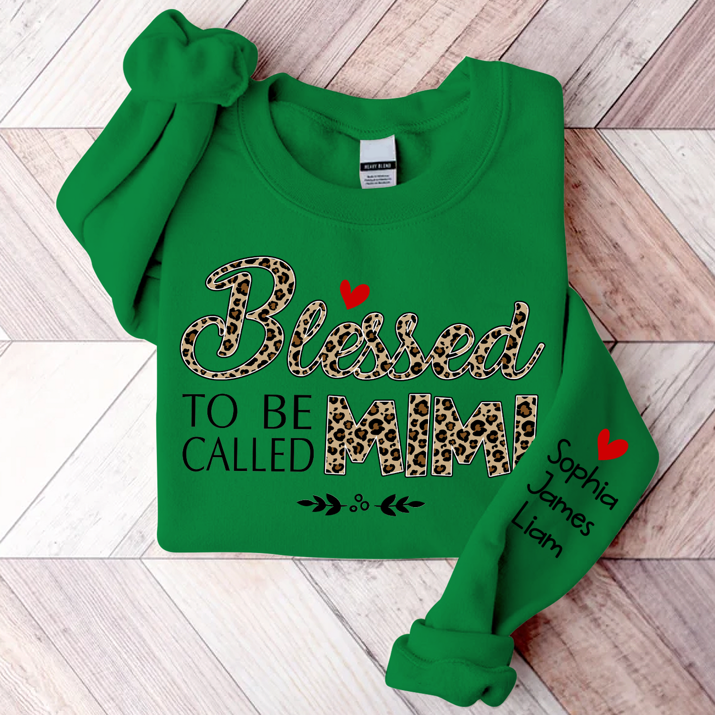 Blessed To Be Called Mimi Leopard, Custom Mimi And Kids, Grandma Gift TH Sweatshirt
