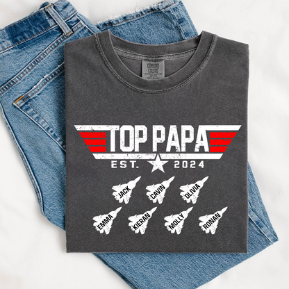 Comfort Colors® Custom Top Papa And Grandkids American 2026 T-Shirt