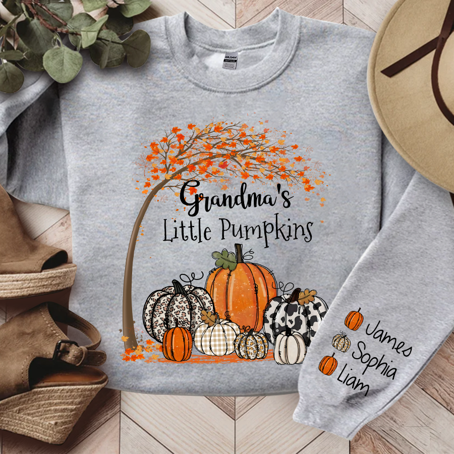 Grandma's Little Pumpkins Fall Autumn, Grandma Gift TH Sweatshirt