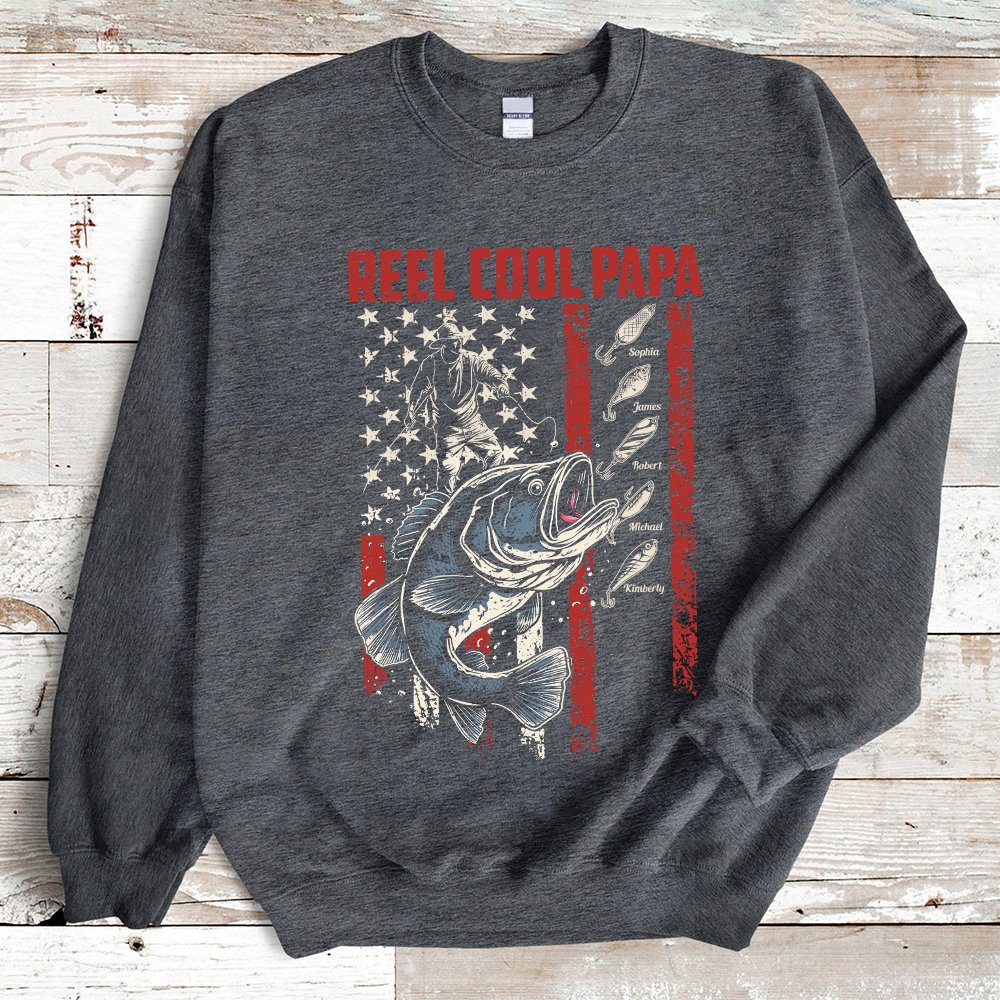 Reel Cool Dad, Papa fishing Sweatshirt