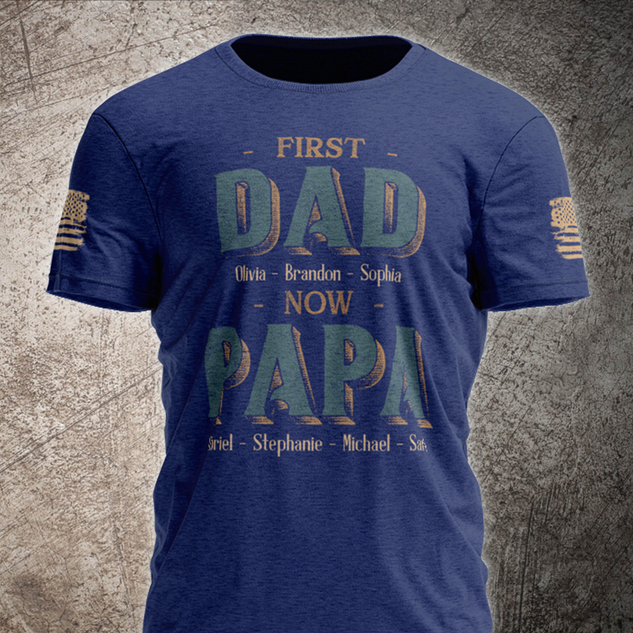 First Dad Now Papa With Kids Father's Day V2
