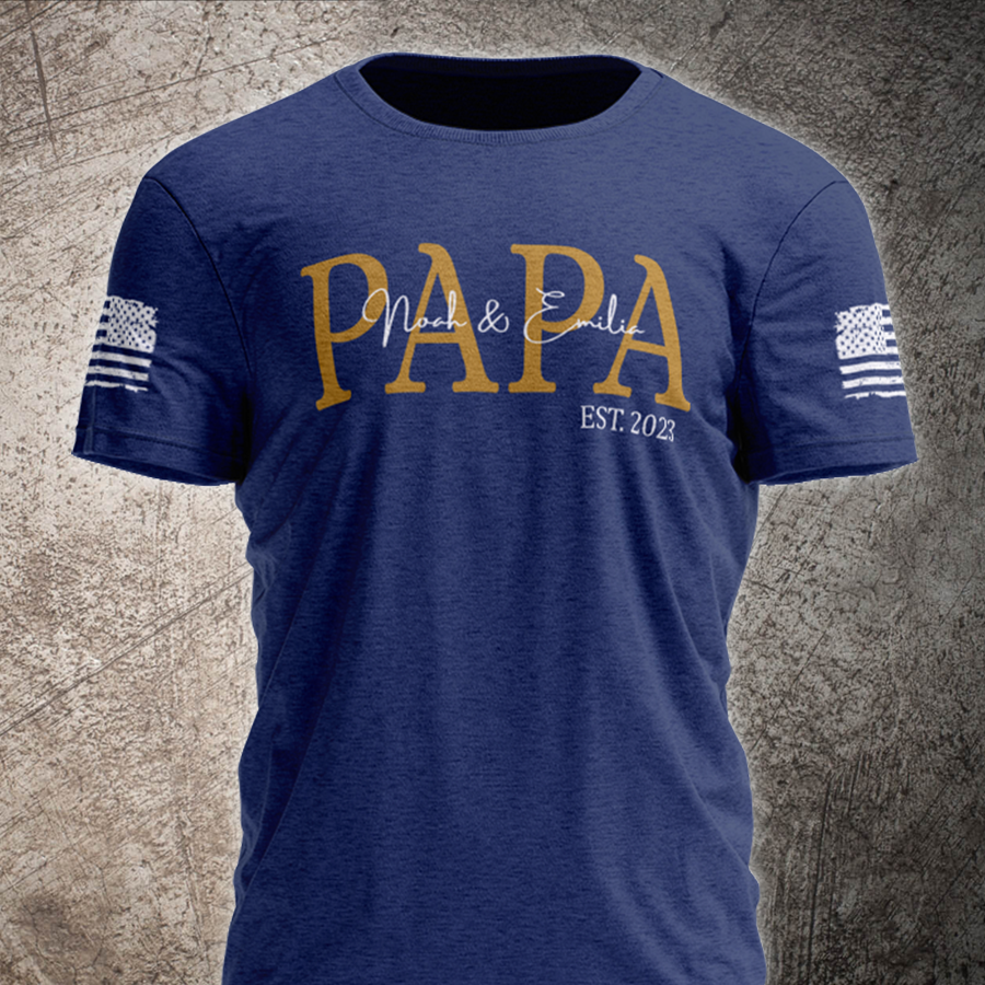 Custom Papa Est With Grandkids Father's Day TH