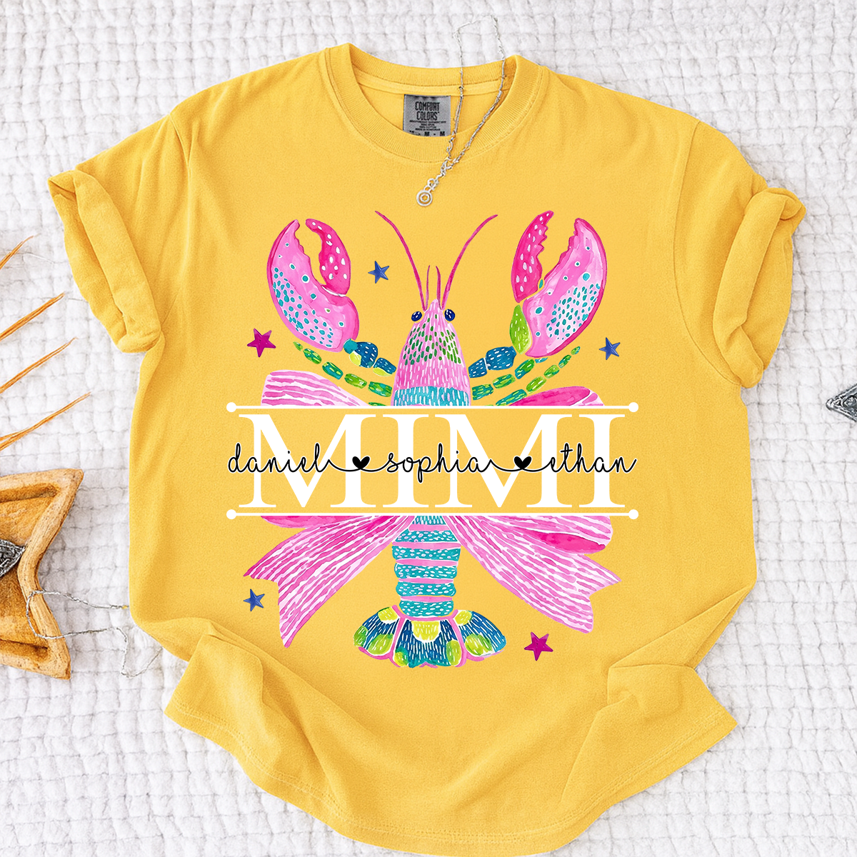 Comfort Colors® Mimi Lobster Family Name Shirt, Unique Personalized Crab T-Shirt for Grandma, Lobster Summer Graphic Top