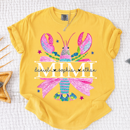 Comfort Colors® Mimi Lobster Family Name Shirt, Unique Personalized Crab T-Shirt for Grandma, Lobster Summer Graphic Top