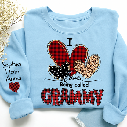 I Love Being Called Grammy Sweatshirt, Personalized Grandma Shirt with Kids Names