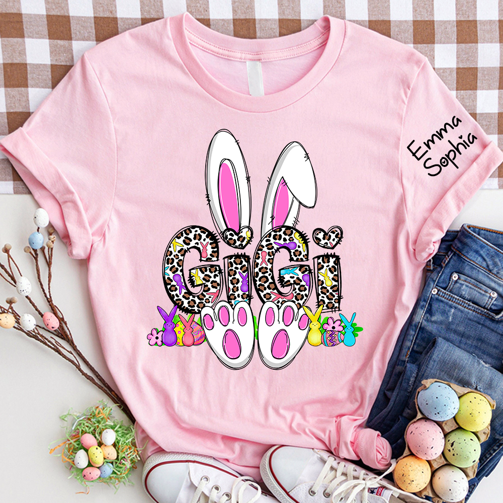 Gigi Leopard Bunny Shirt, Custom Gigi And Kids, Easter Days Gift TH T-Shirt