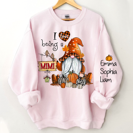 Personalized grandma gnome Sweatshirt, I Love being a grandma gnome with grandkids Sweatshirt