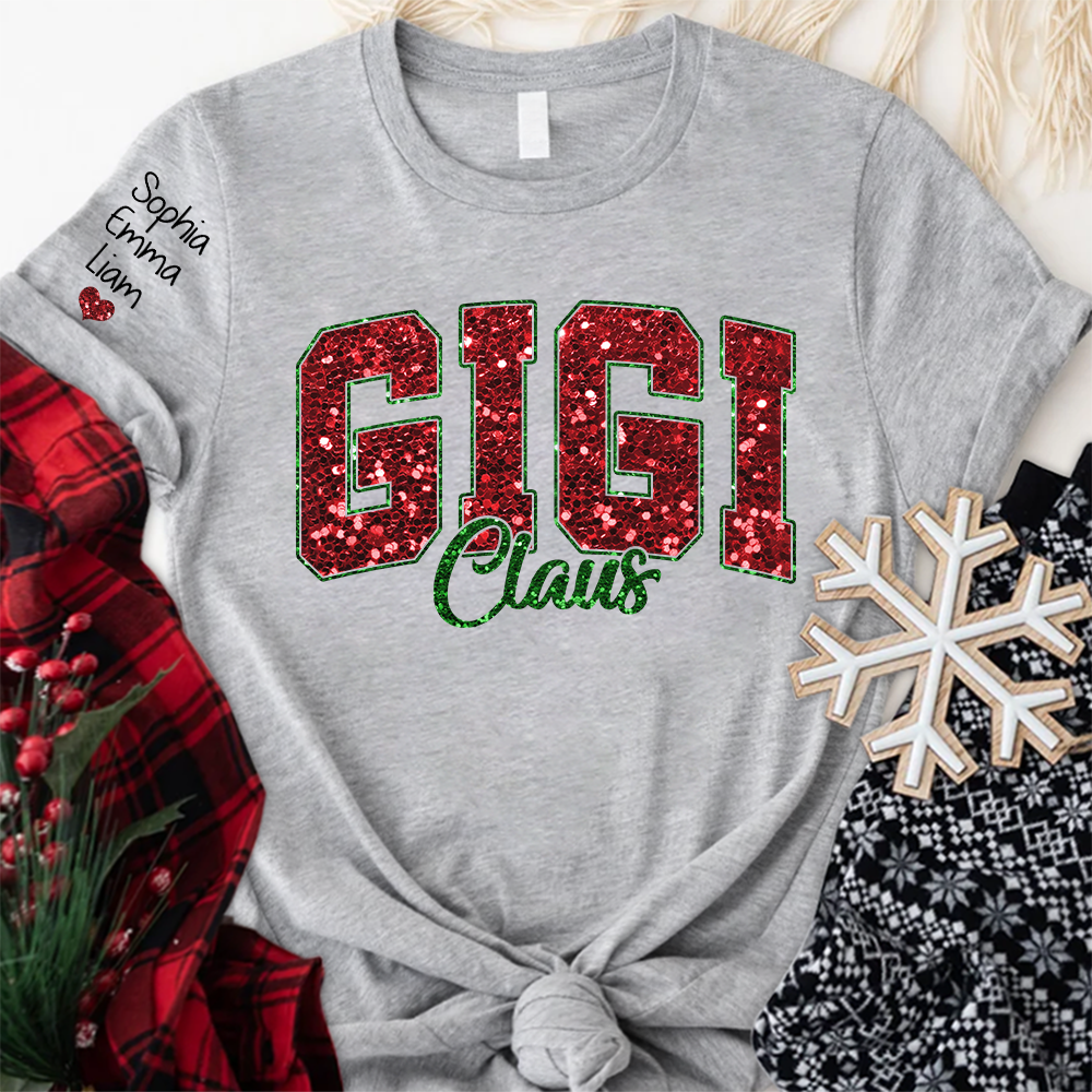 Custom Gigi Claus Christmas And Kids T-Shirt
