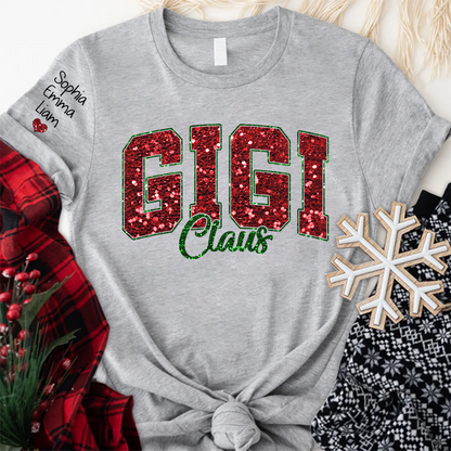 Custom Gigi Claus Christmas And Kids T-Shirt