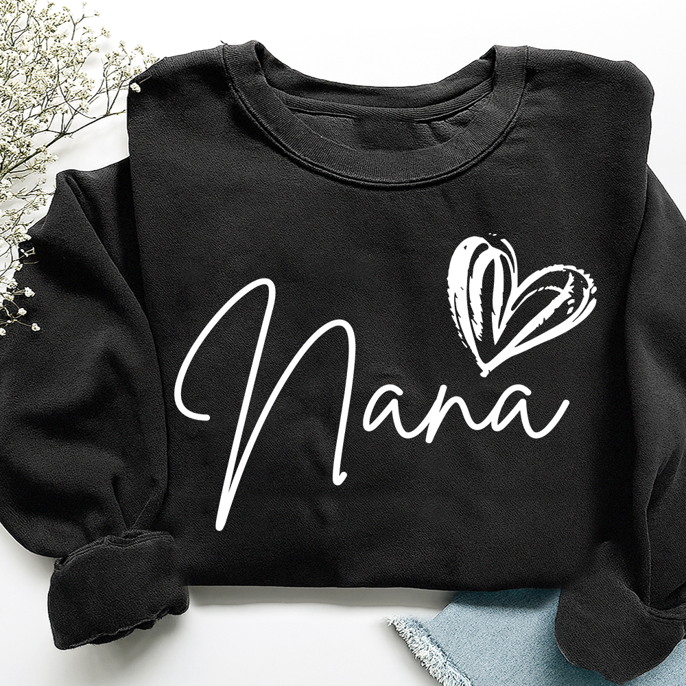 Custom Nana Heart Sweatshirt, Custom Gifts for Grandma and Grandchild