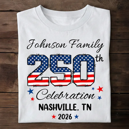 America 250th Anniversary 250 Years Of Freedom 1776 - 2026 - Personalized Shirt - Family Matching Shirt, Patriotic Crew Shirt