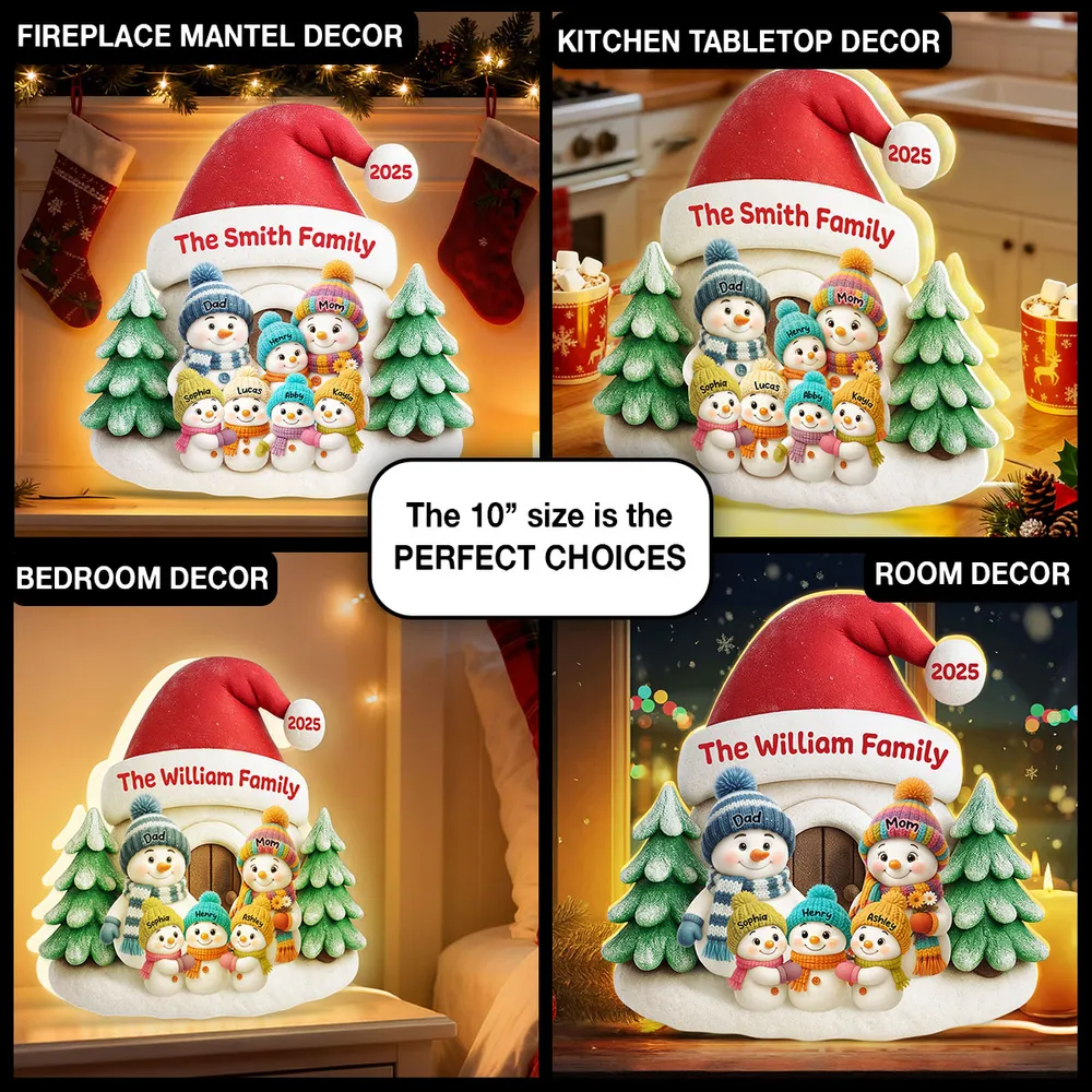Snow House Family – Personalized Light Box, Festive Christmas Home Decoration & Heartfelt Gift for Loved Ones Light Box