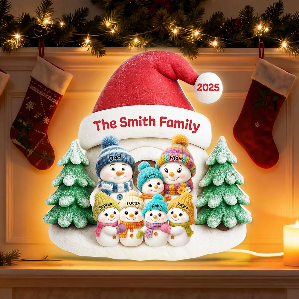 Snow House Family – Personalized Light Box, Festive Christmas Home Decoration & Heartfelt Gift for Loved Ones Light Box